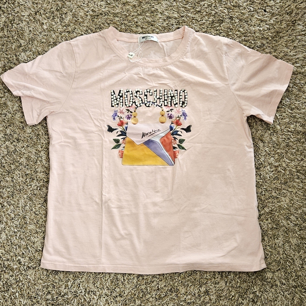 Moschino Pink Graphic T-Shirt